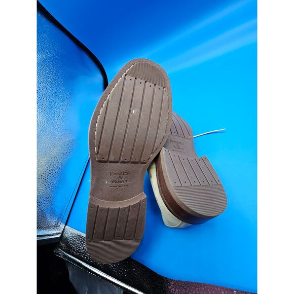 JM JOHNSTONE & MURPHY‎ HARTLEY PLAIN TOE OXFORD DERBY TAUPE ITALIAN SHOES MENS 9 - Picture 4 of 4